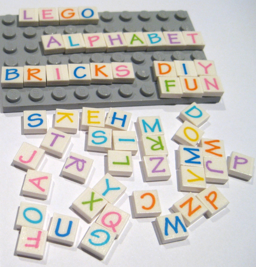 Castle MOC Printed Tiles 41-Piece Black Alphabet & Number Printed Tile ...