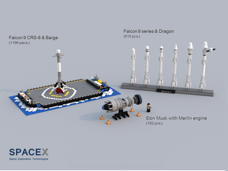spacex lego falcon 9 set