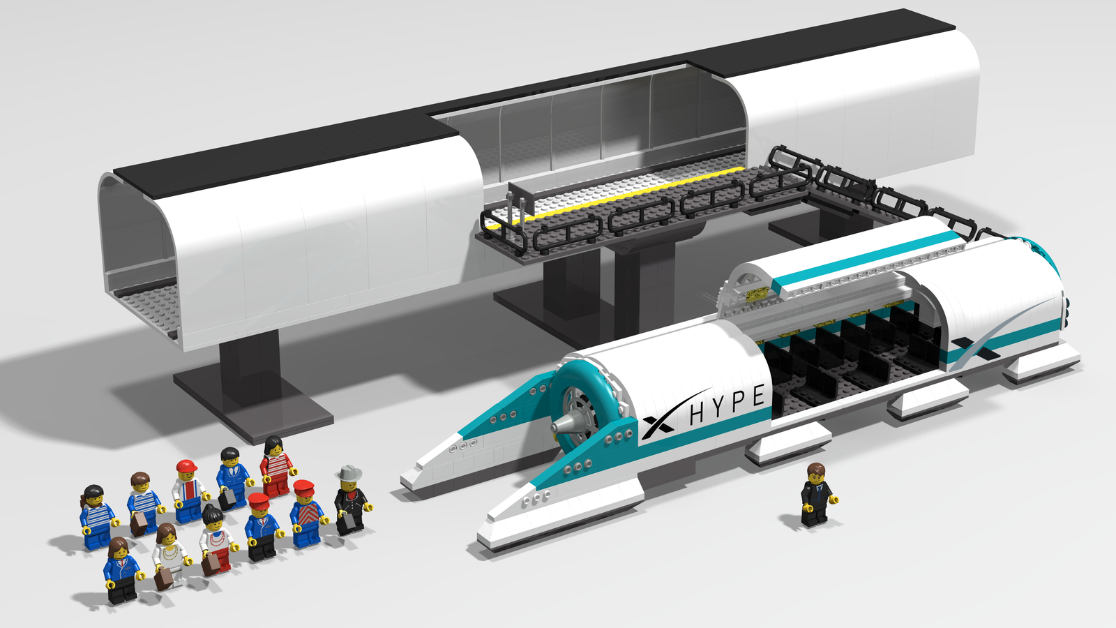 hyperloop pod and station