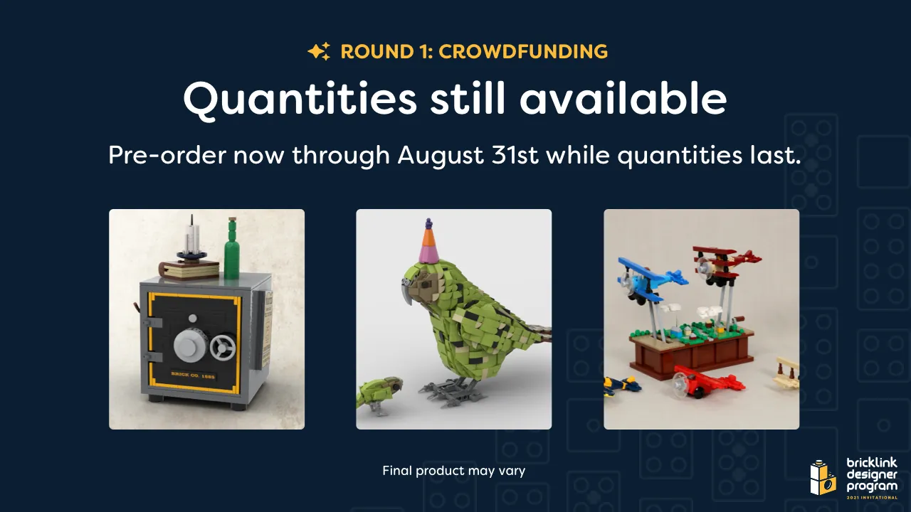 LEGO IDEAS - Blog - BrickLink Designer Program - Quantities Still Available