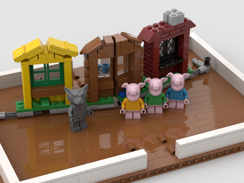 three little pigs playset