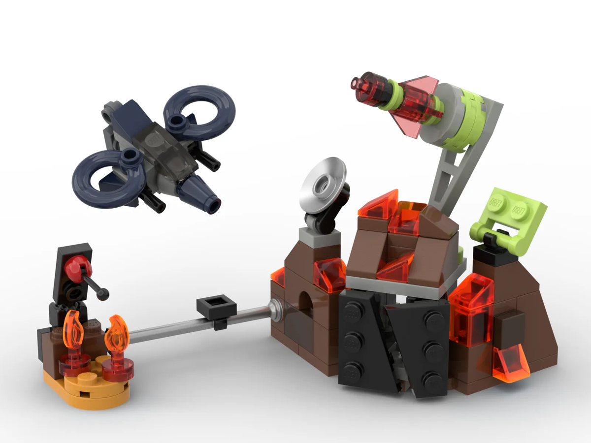 Lego agents 2025 volcano base