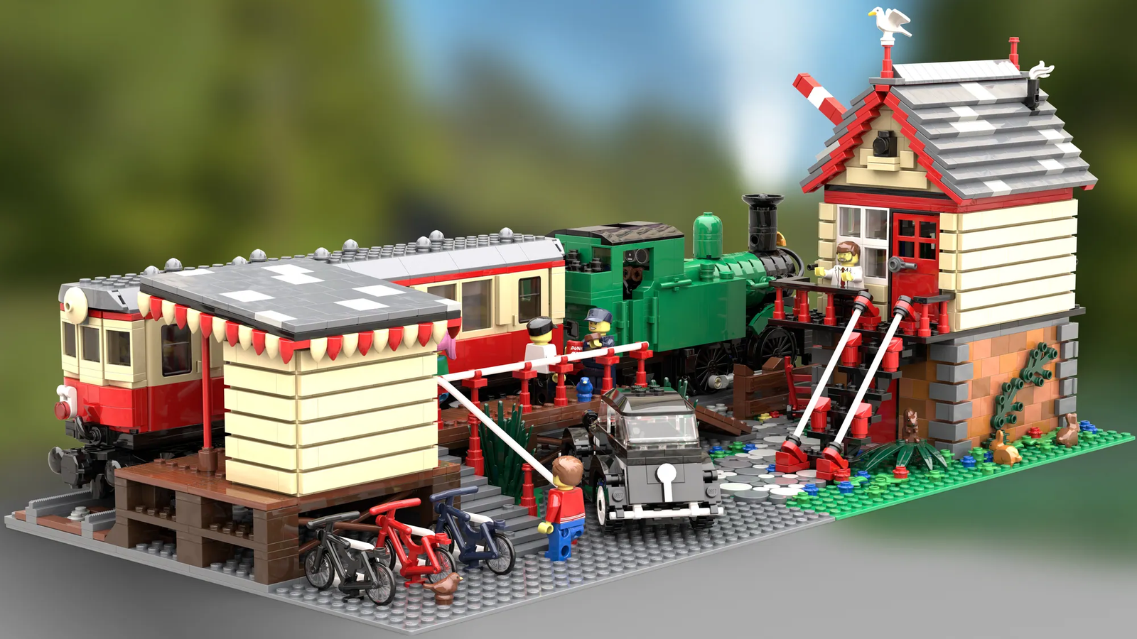 Lego best sale train house