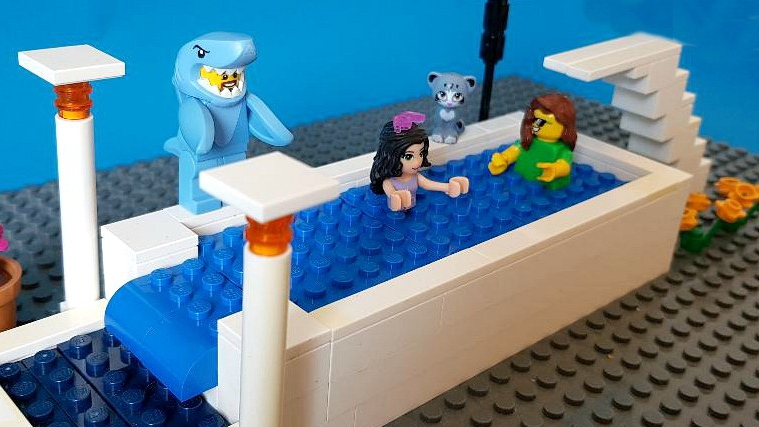 Lego swimming pool with real water new arrivals