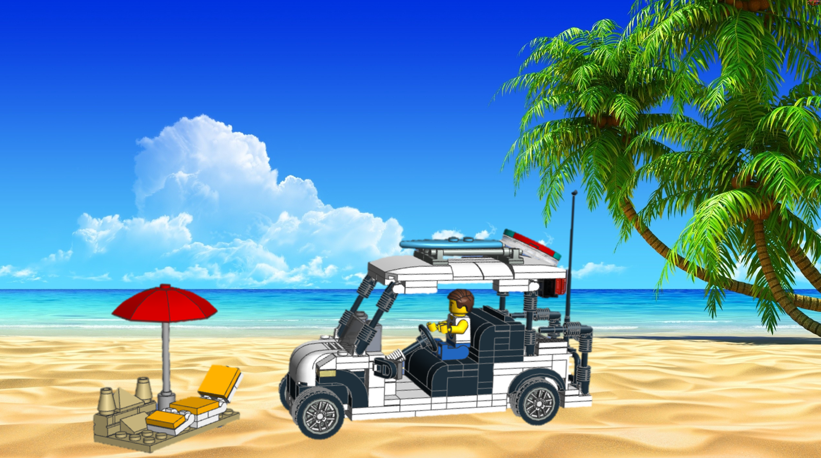 LEGO IDEAS - Build that holiday into THAT holiday! - Riding a Golf-cart on  the beach