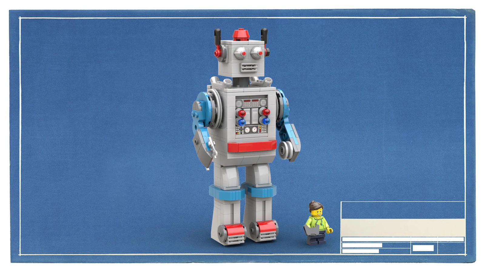 Blue best sale lego robot