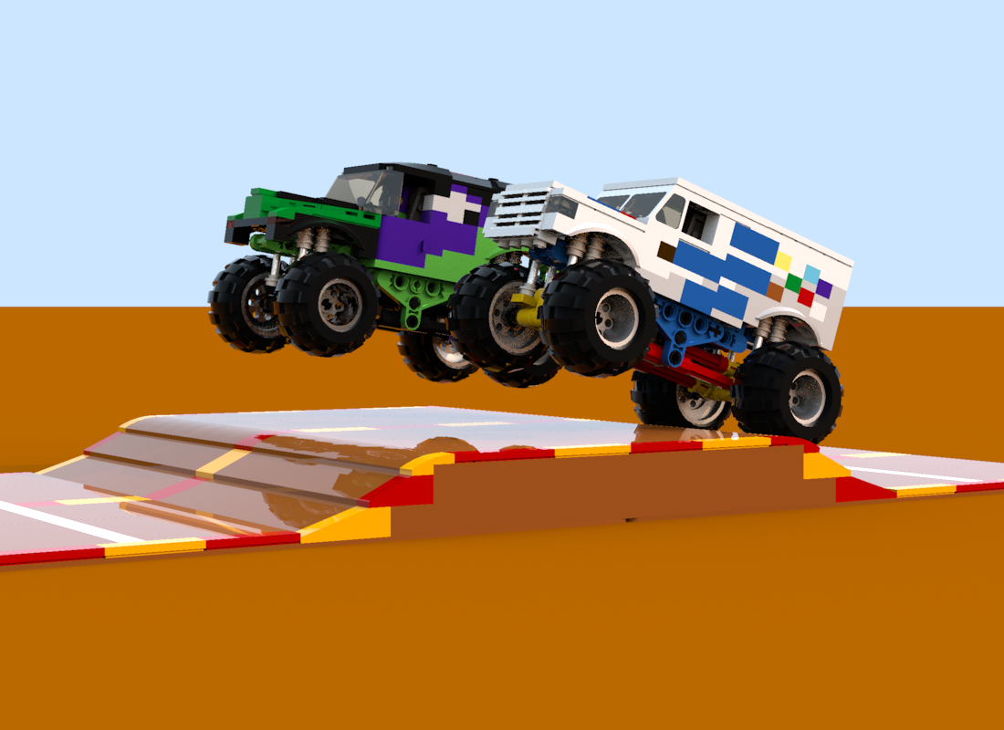 Lego Ideas Monster Jam Ice Cream Man Vs Grave Digger