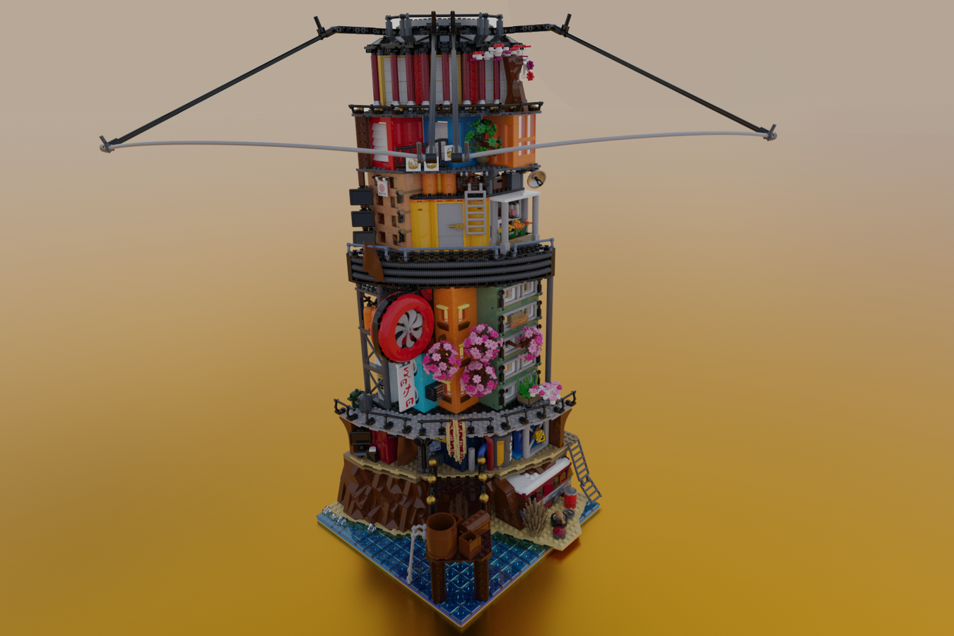 LEGO IDEAS Cyberpunk Styled Umbrella City