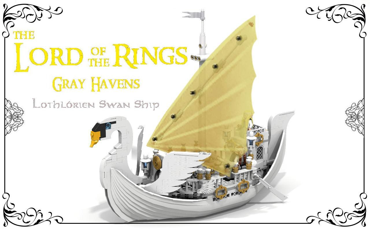 LEGO IDEAS Lothl rien Swan Ship Lord of the Rings