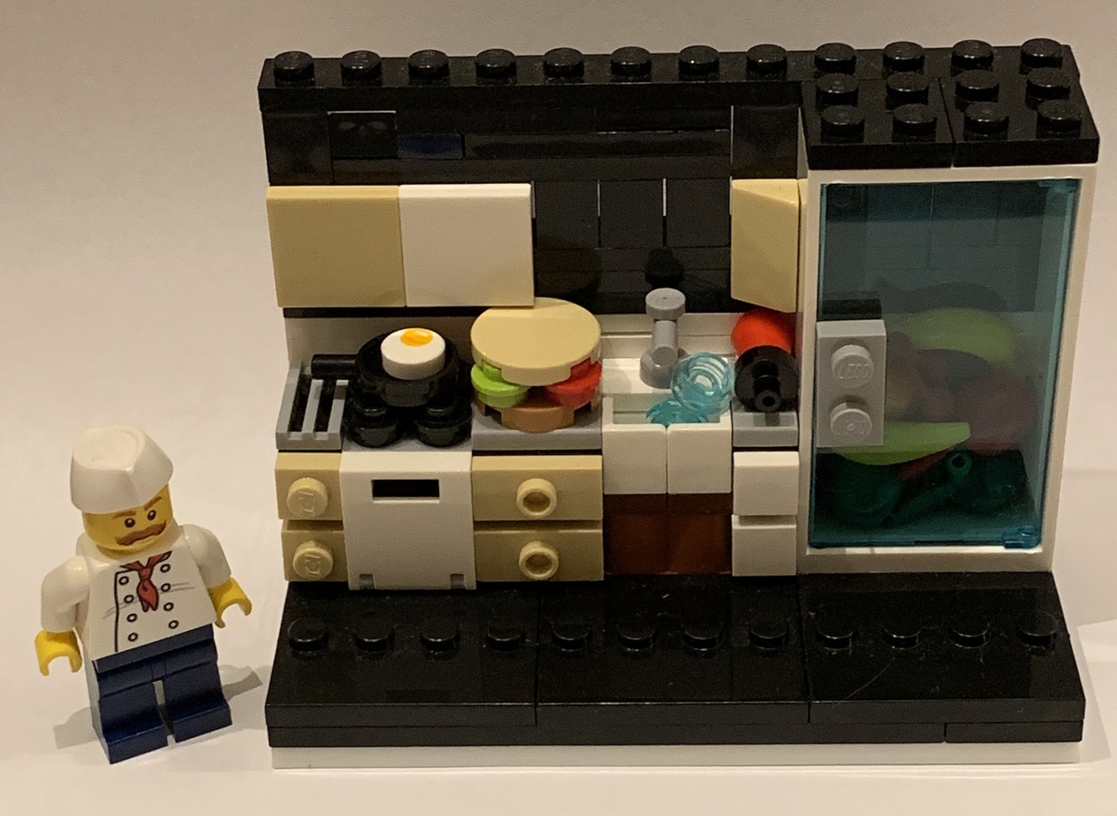 lego minifigure moc kitchen table