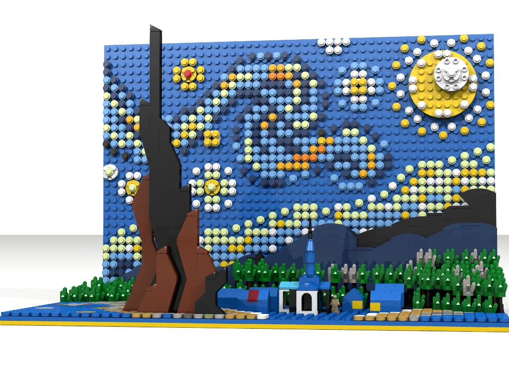 LEGO Ideas Vincent Van Gogh The Starry Night, Unique 3D Wall Art for Home  Décor or Table Display with Artist Minifigure, Creative Building Crafts Set