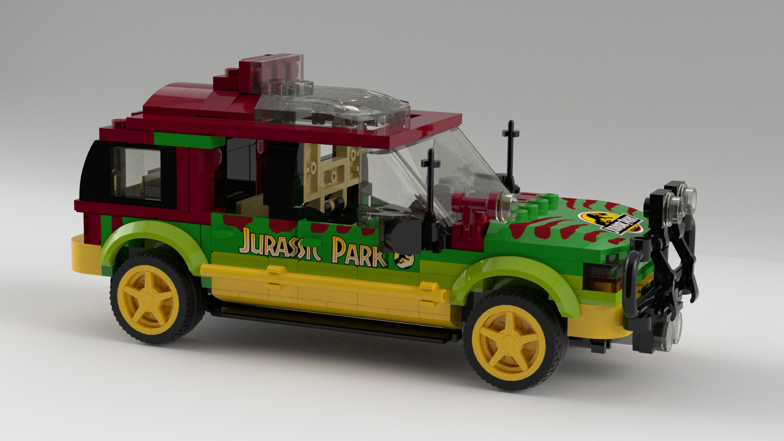 lego jurassic park tour car