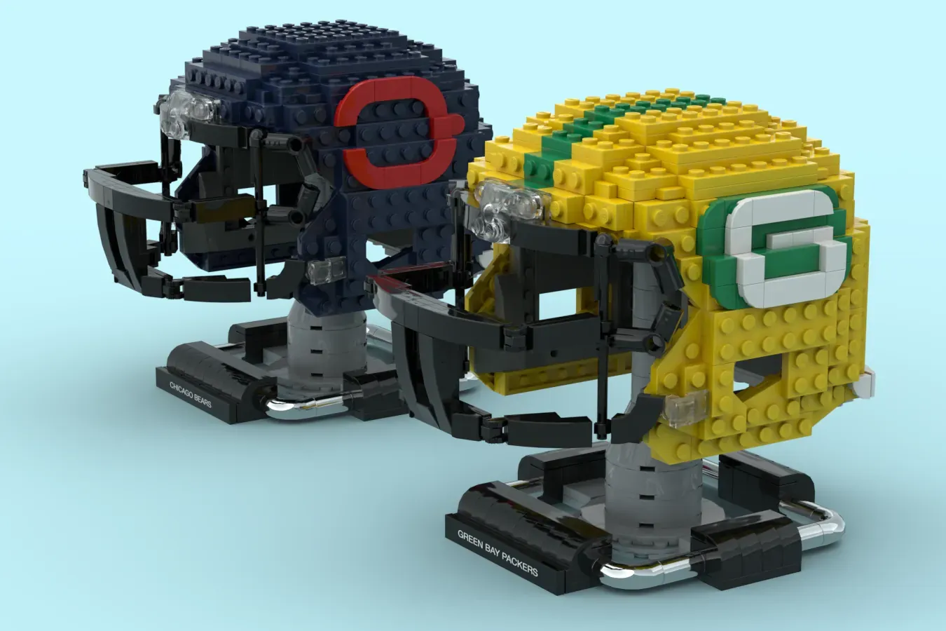 LEGO IDEAS - Packers and Bears NFL Helmets