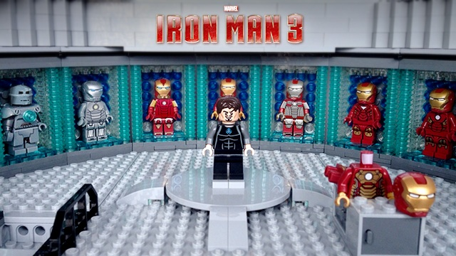 Lego iron man online blue