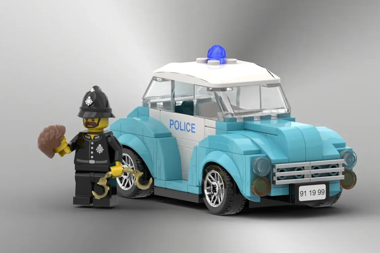 Lego blue police discount car