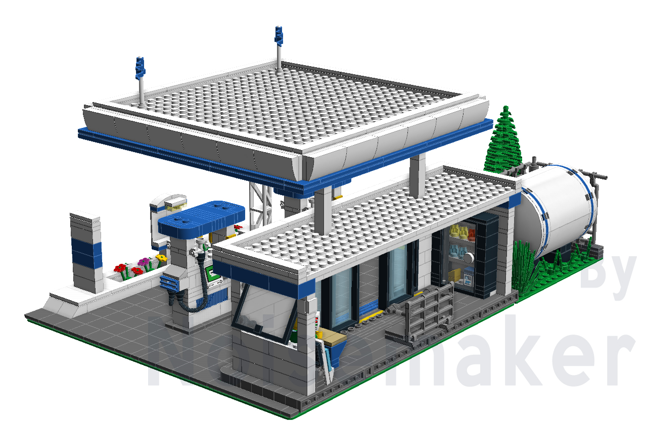 lego gas station modular