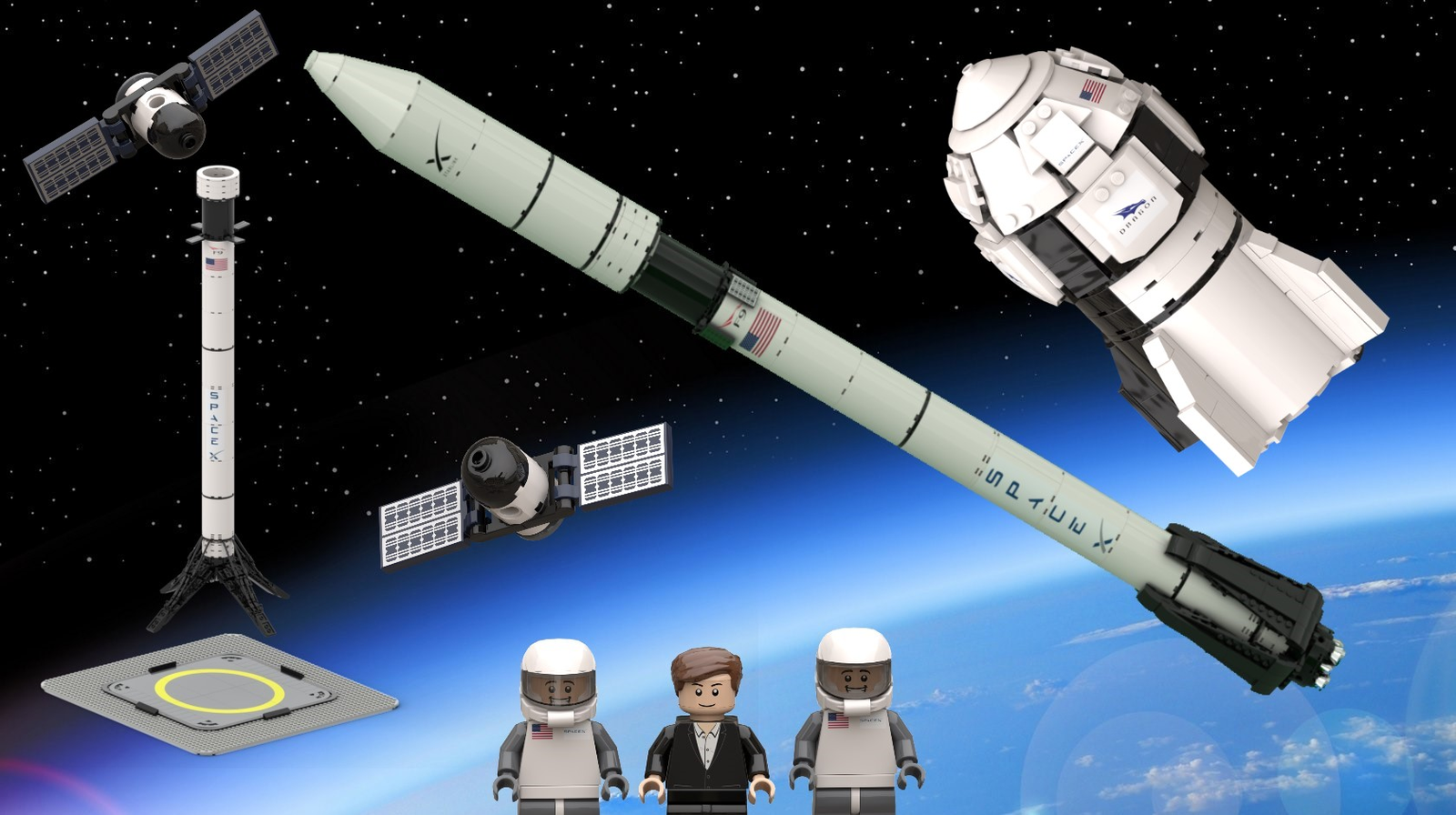 LEGO IDEAS - SpaceX Falcon 9 Rocket Complete Set