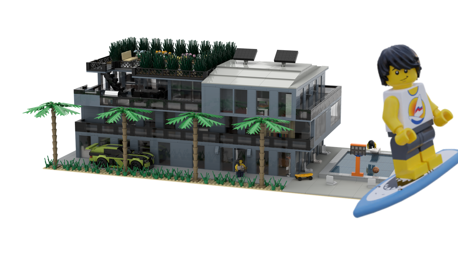 LEGO IDEAS - California-Style Mansion (With Fully Furnished Interior)