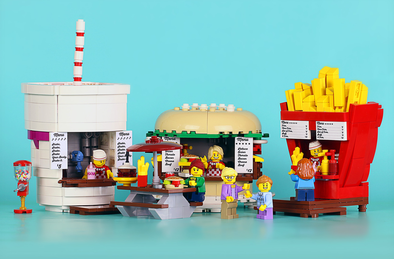 Lego friends hamburger store stand