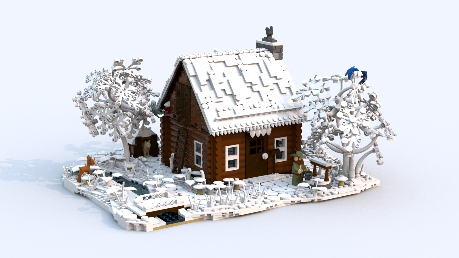 LEGO IDEAS Hunting Lodge in Wintertime