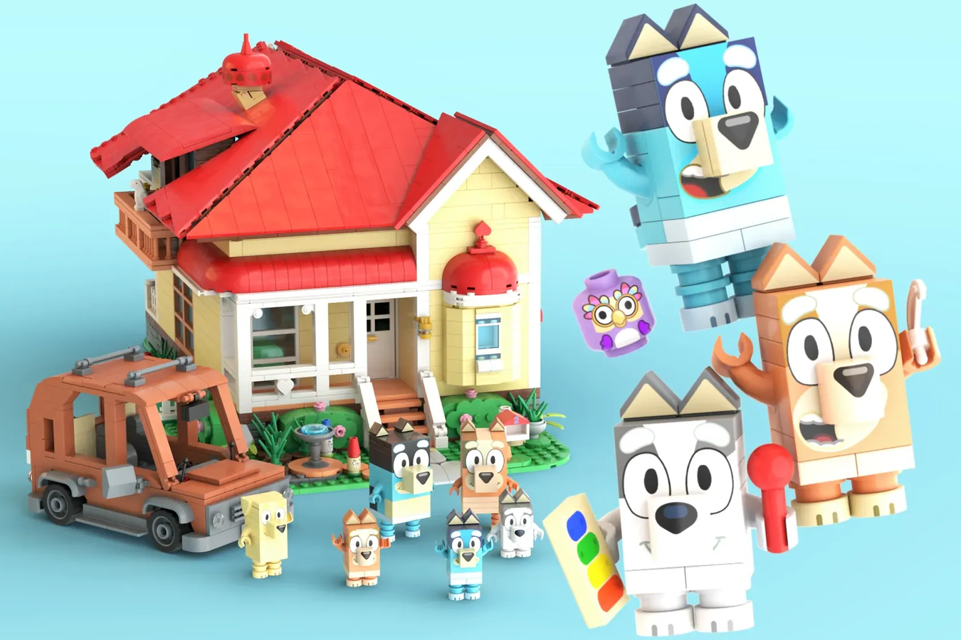 Bluey House Playset with Figure and Accessories Car