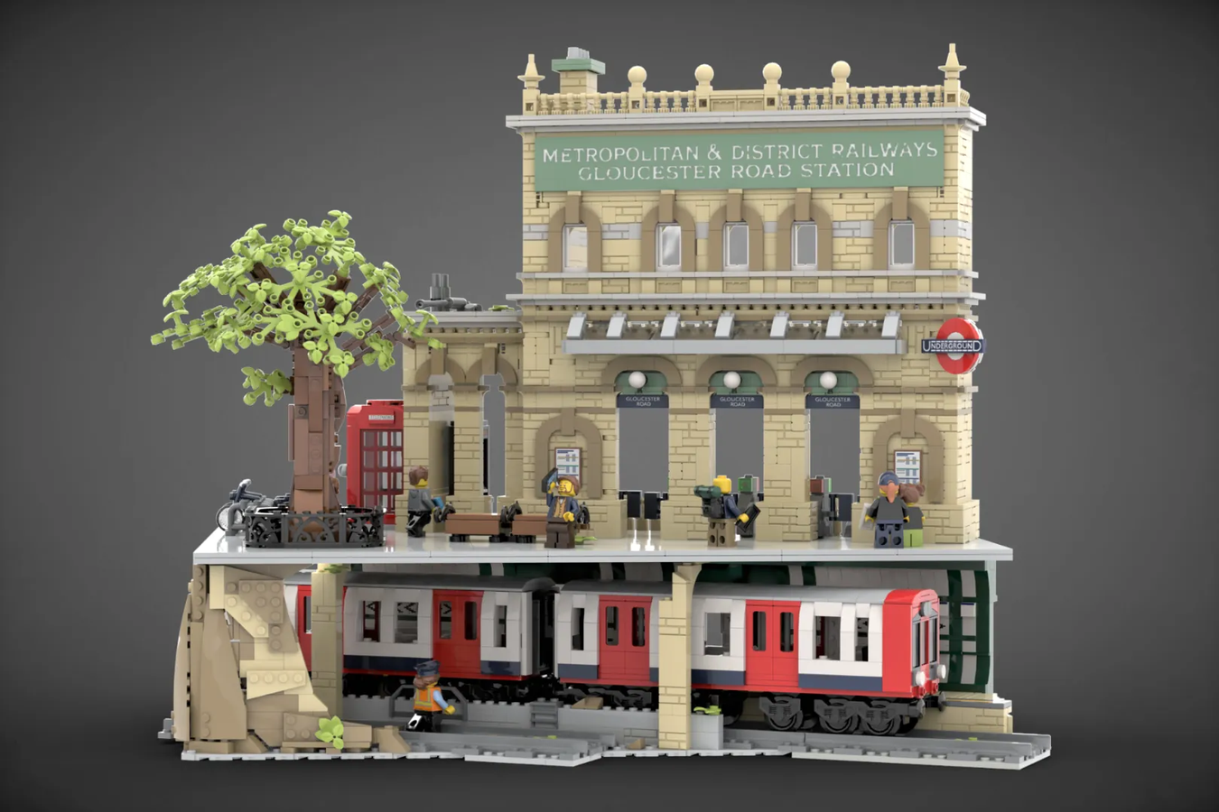 Lego underground train station on sale