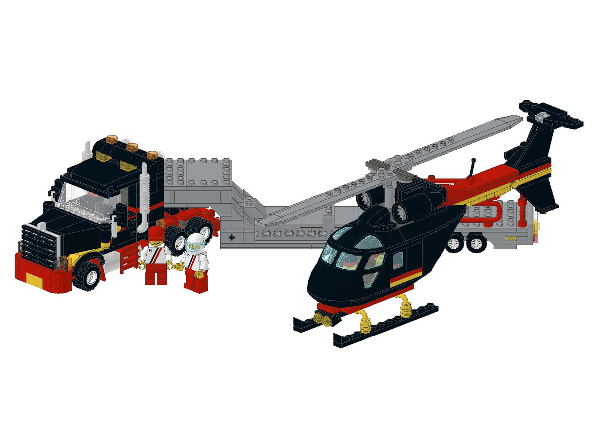 Lego truck with discount helicopter