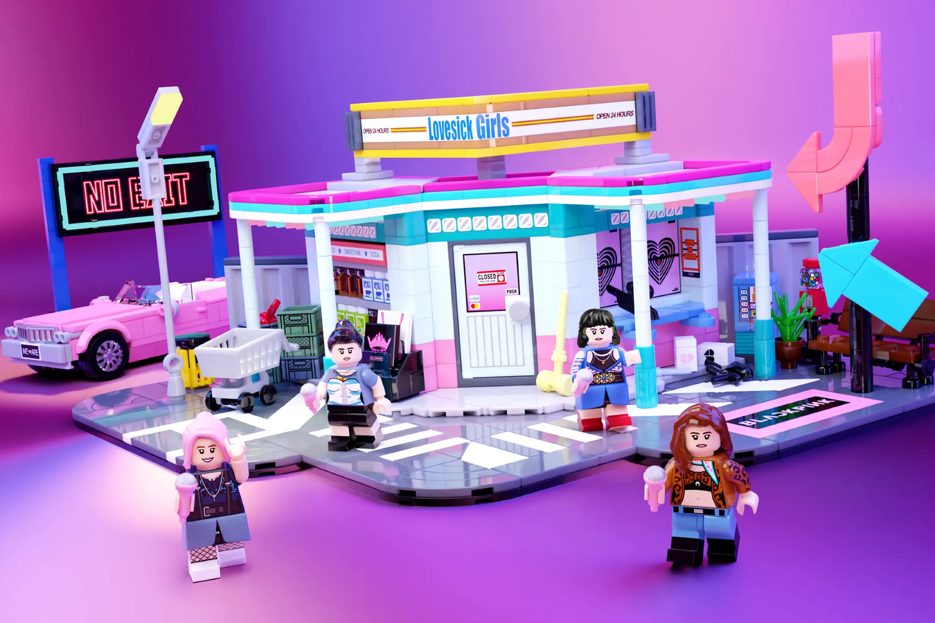 Black pink lego on sale