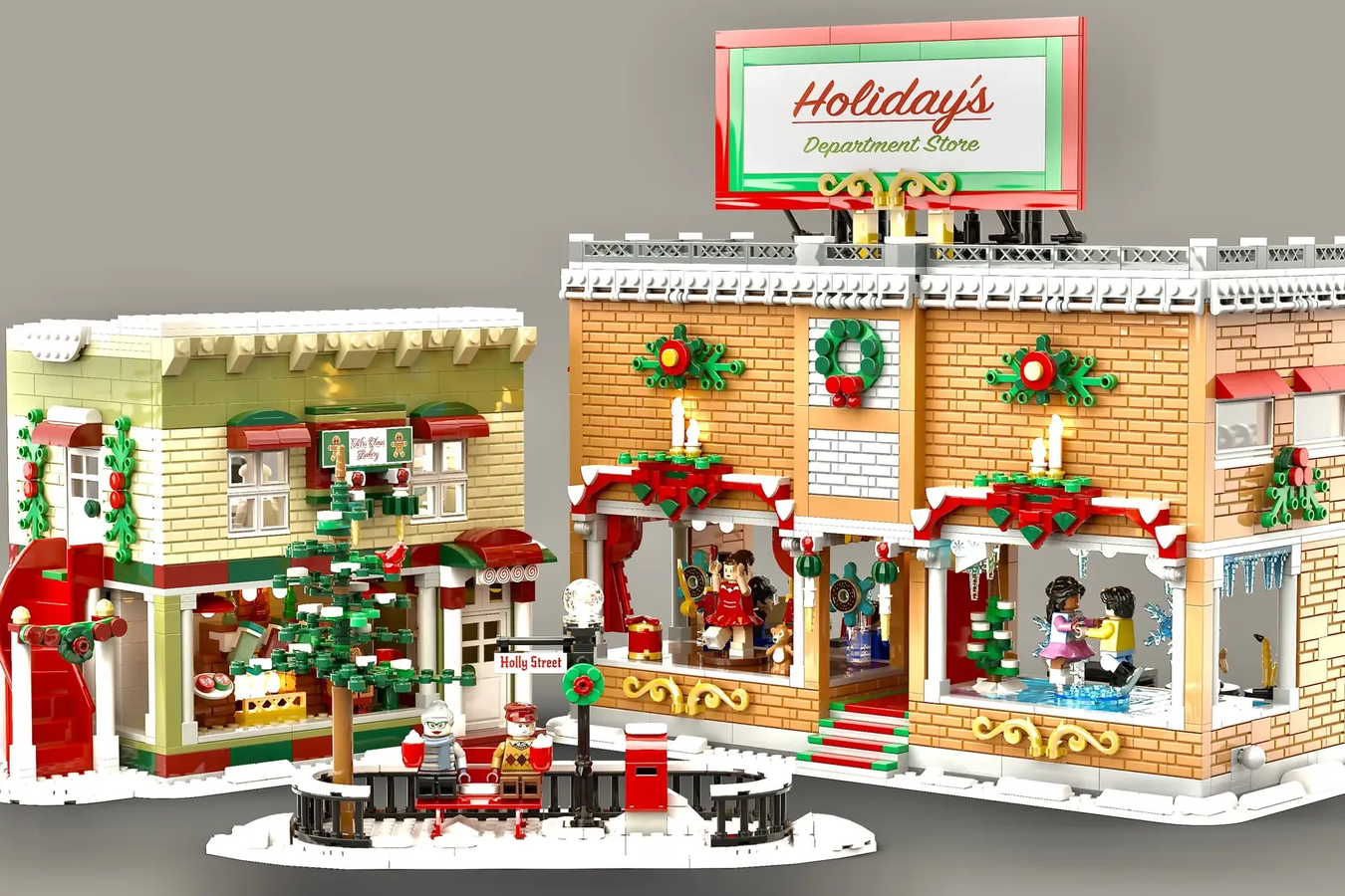 lego christmas window display