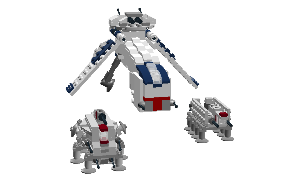 LEGO IDEAS Mini Republic Dropship LAAT c with AT TE and AT OT