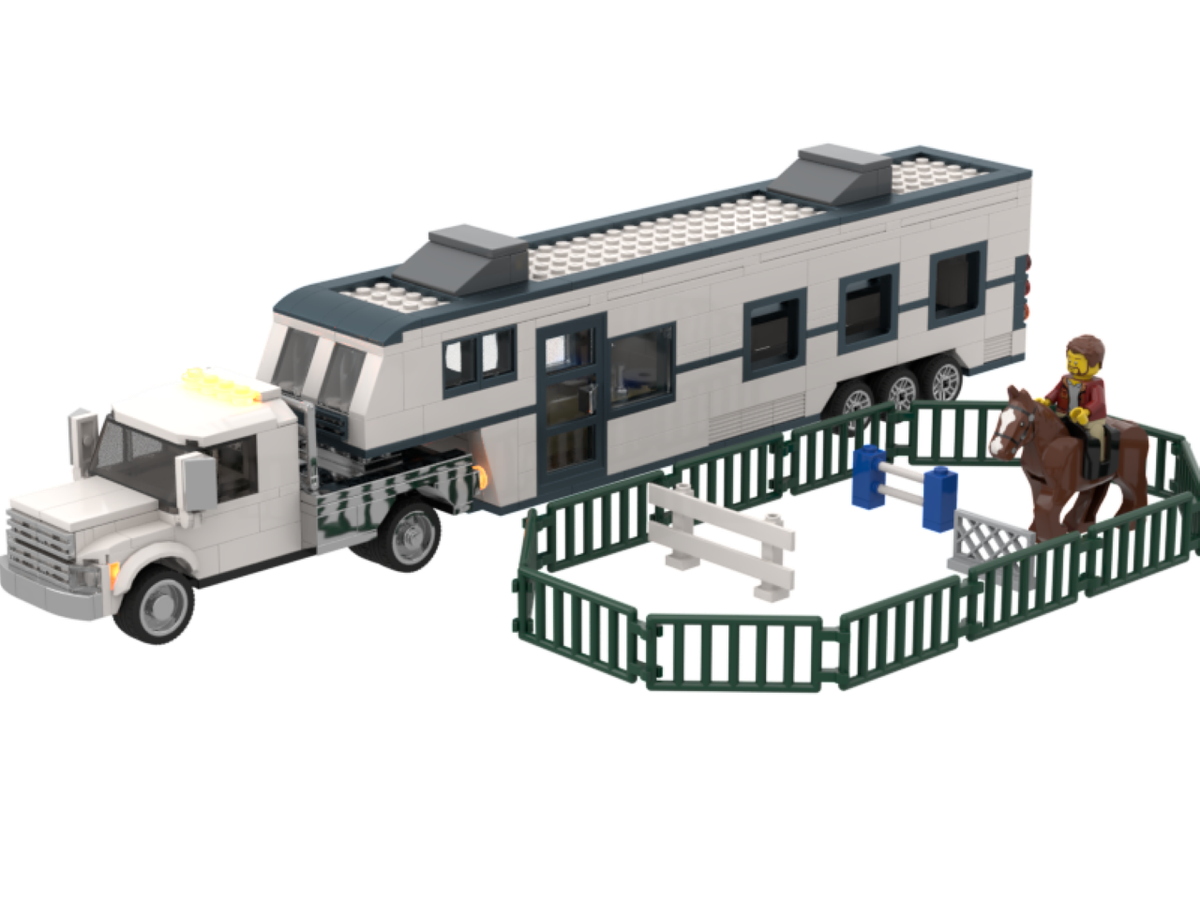 LEGO IDEAS Flatbed Truck With RV/Horse Trailer