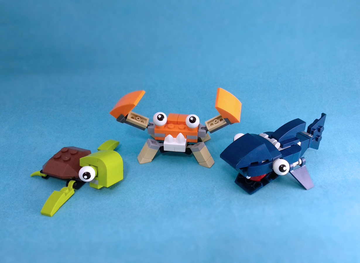 Ocean LEGO Projects to Build (Sea Turtle, Crab, Otter, and Fish