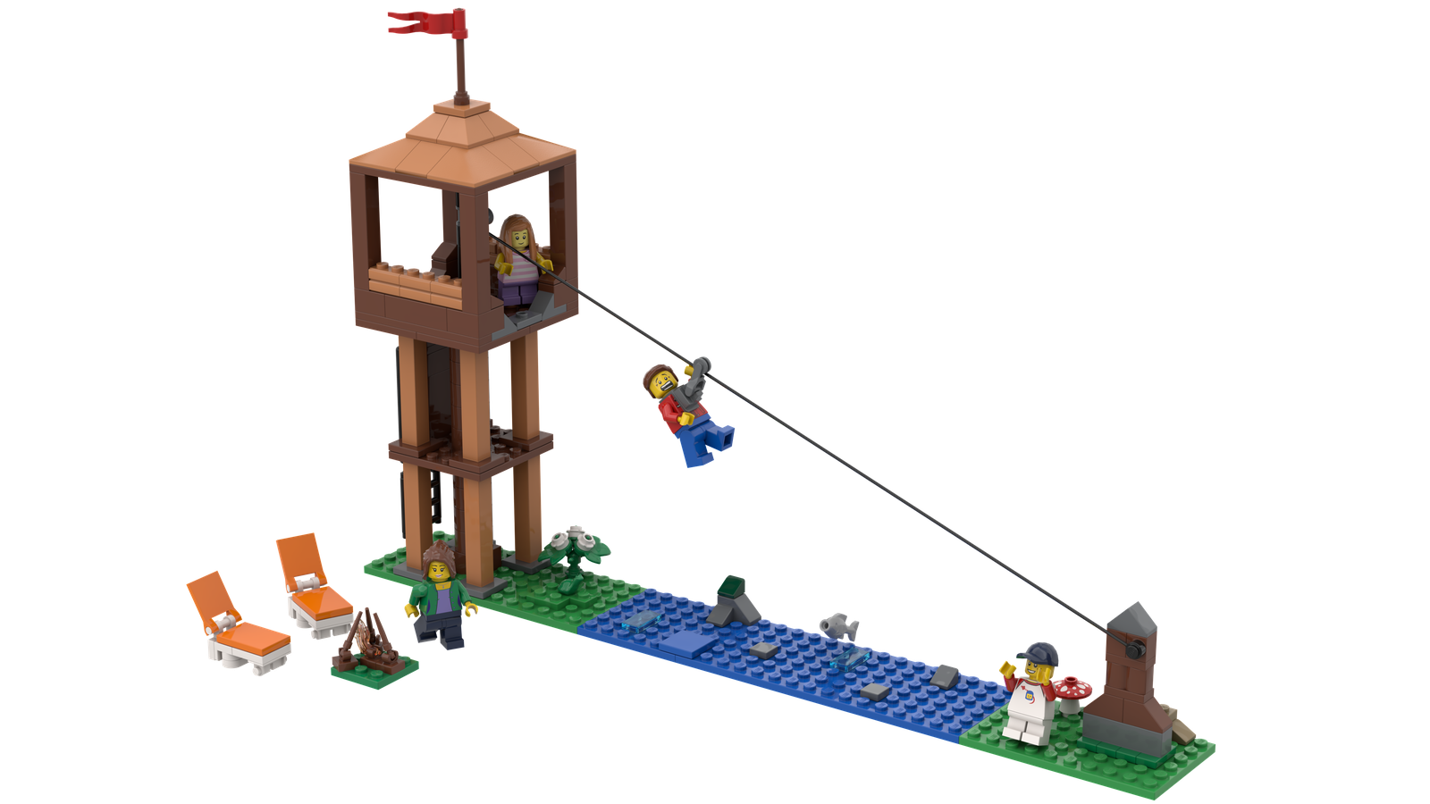 Lego zip line on sale