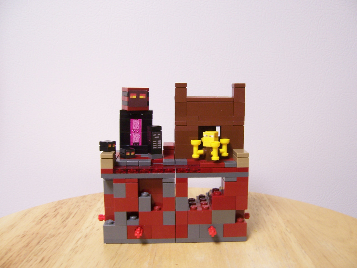 What is the title of this picture ? LEGO IDEAS - Minecraft MicroWorld: The Nether & Fortress