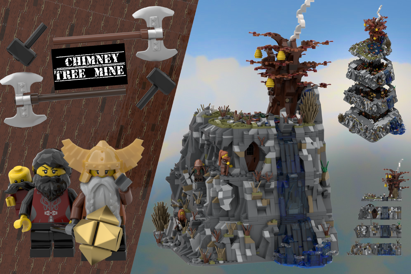 Dwarf Mine Lego Creative, Lego Sculptures, Lego Custom, 53% OFF