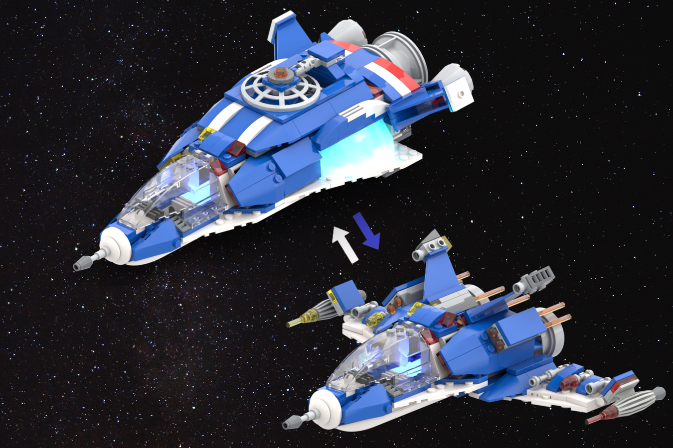 Blue lego star wars ship hot sale