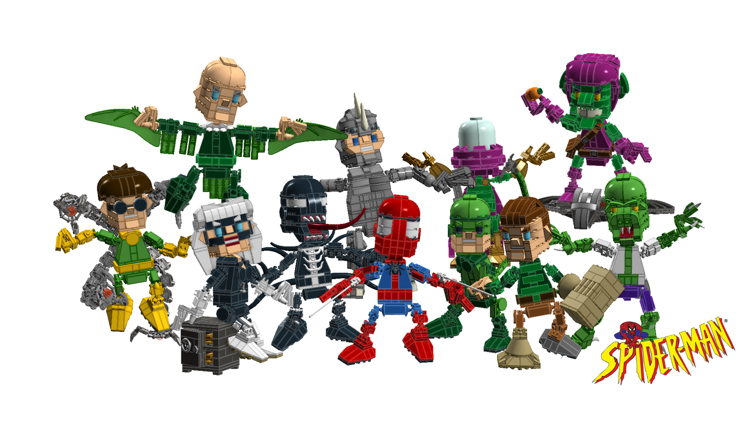 LEGO IDEAS - Chibi Lego builds ( CHIBO'S ) Marvel - SPIDERMAN - Complete  character collection.