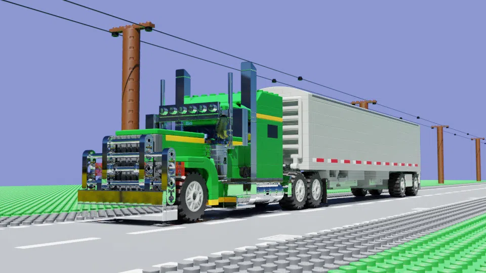 Lego semi truck and hot sale trailer