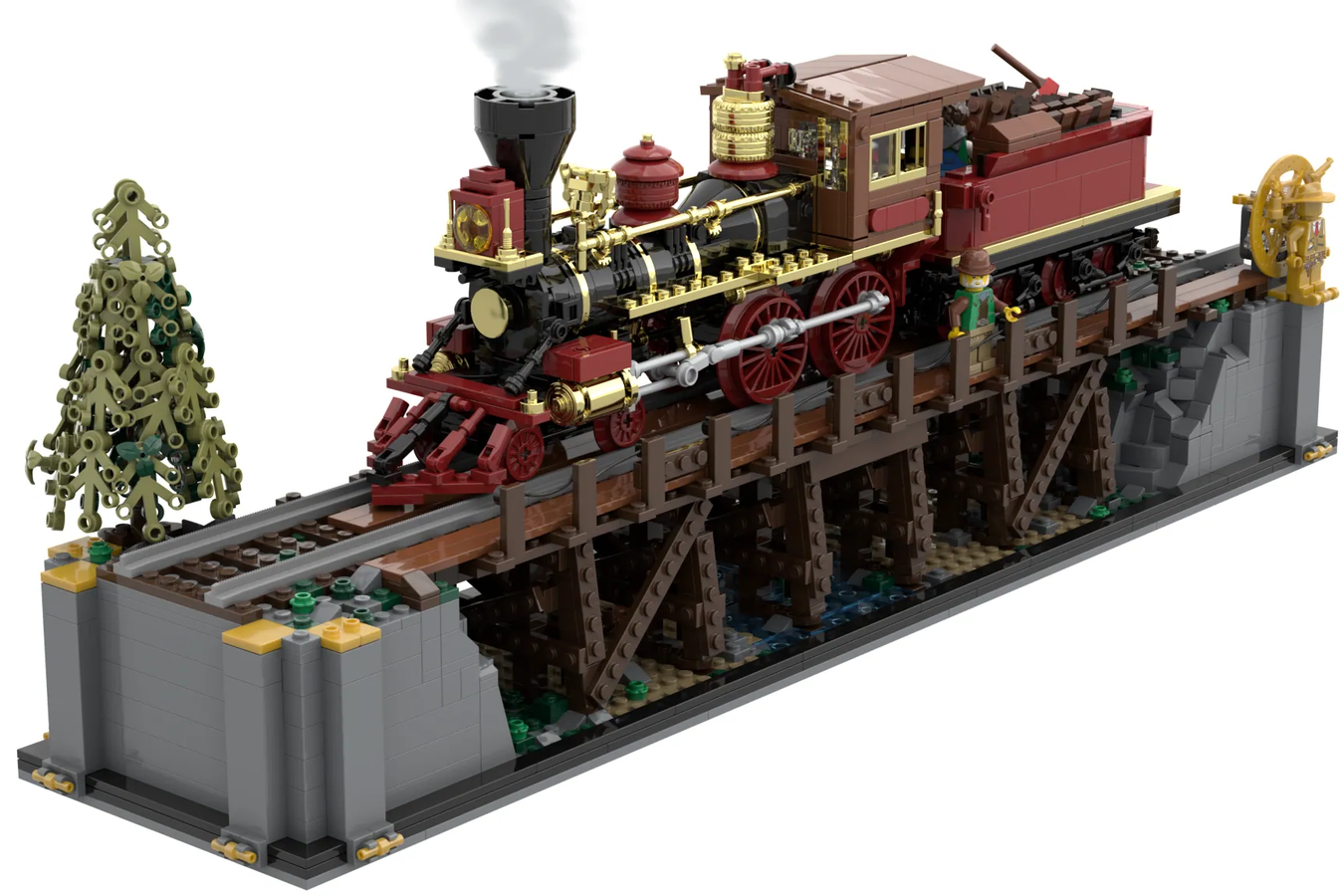 Awesome LEGO Train Set With Huge Lego Bridge - Passenger & Cargo Trains 