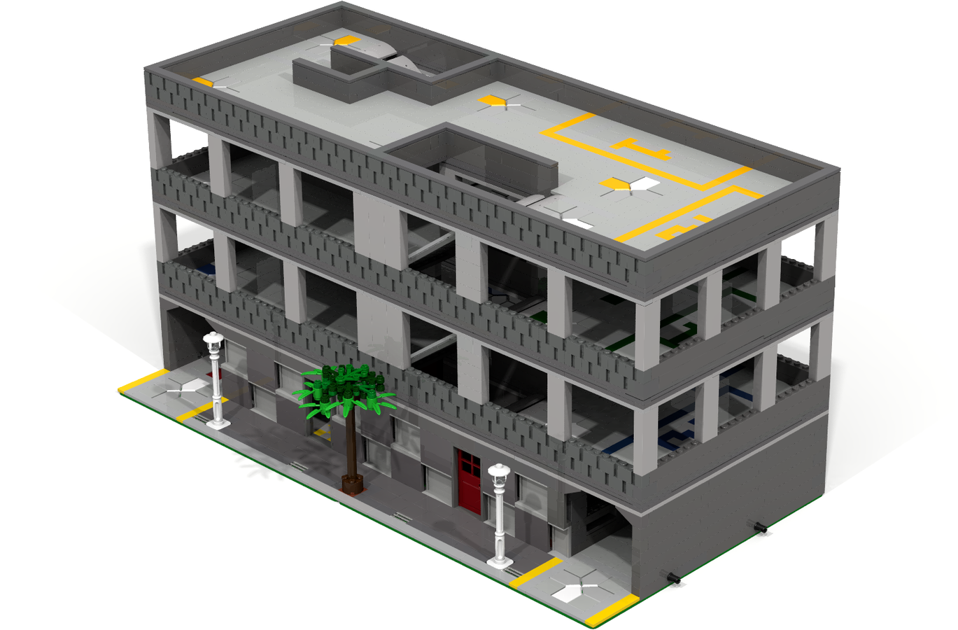 Bmw lego car going into a parking garage on Craiyon