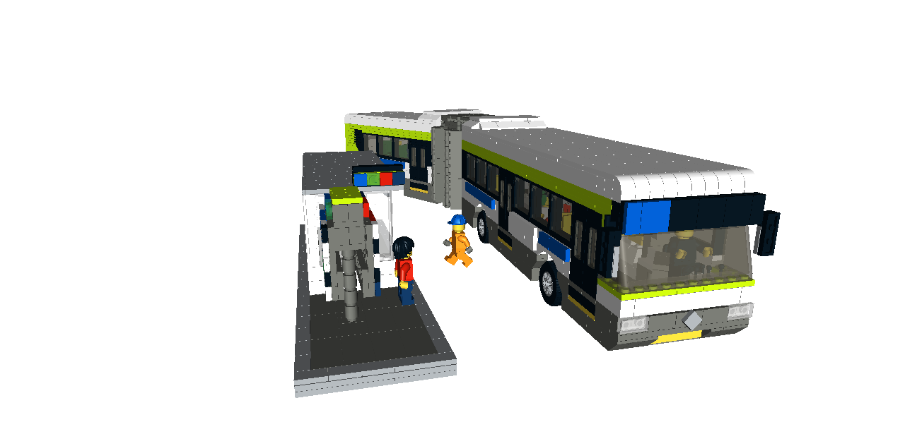 lego technic man lion's city articulated bus