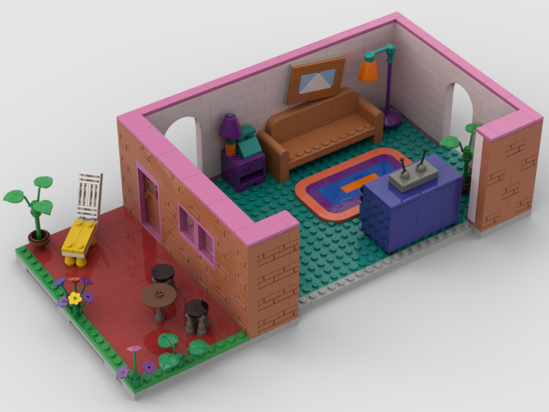 lego simpsons house living room