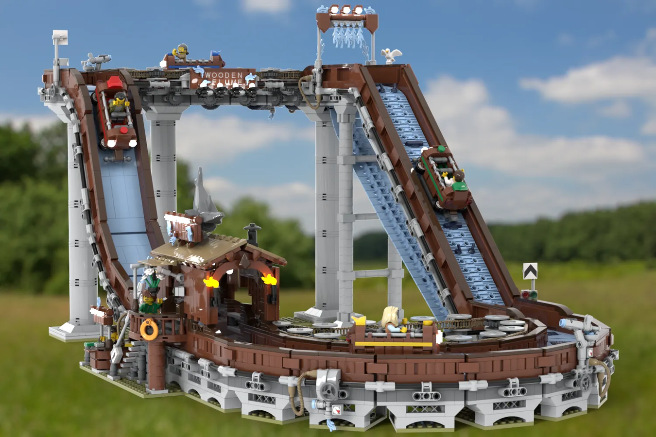 LEGO IDEAS Working Log Flume Fairground Water Coaster