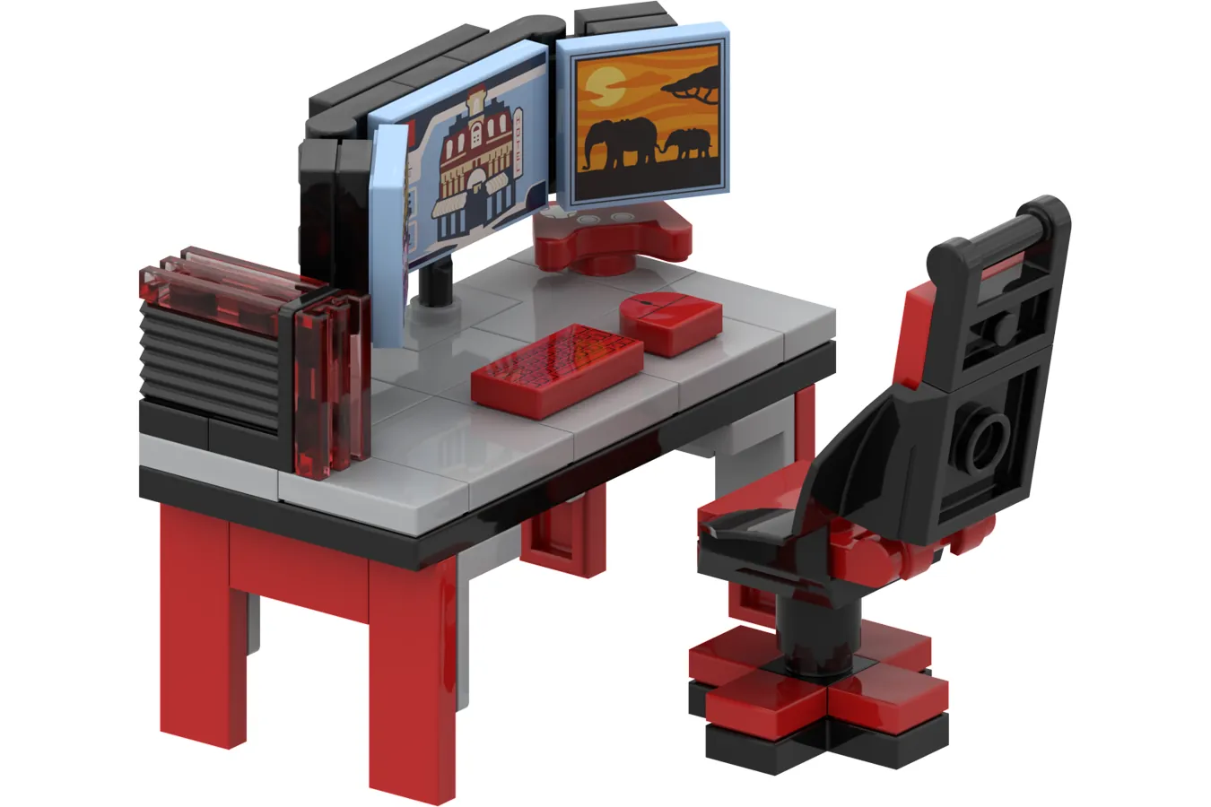 LEGO IDEAS - Triple Monitor Gaming Setup & Chair