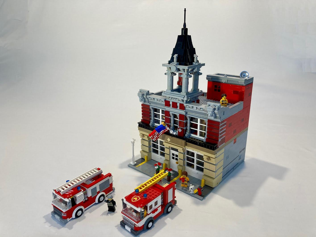 Lego modular fire store station