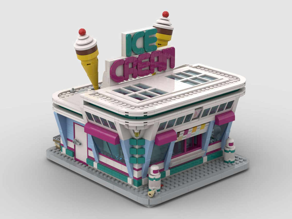 LEGO IDEAS Ty's & Ky's 1950s Ice Cream Shop