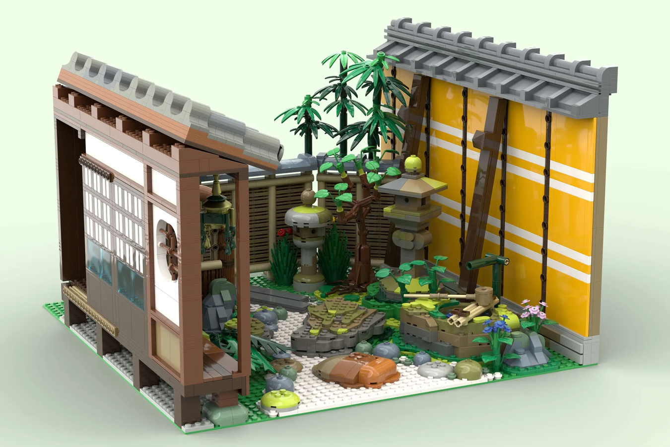 Captivating Lego Scenes of Japanese Garden and Home