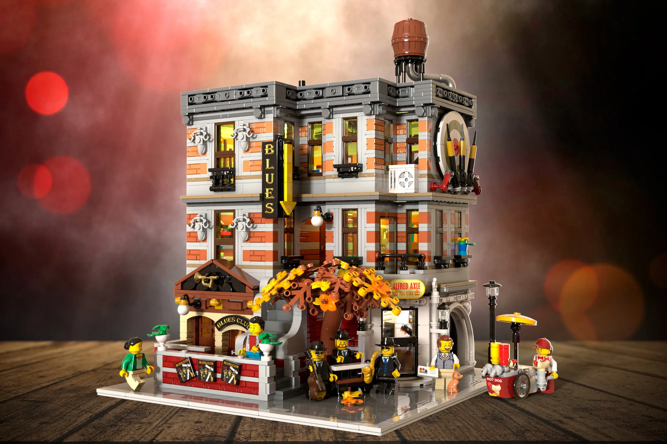 Lego modular corner store buildings