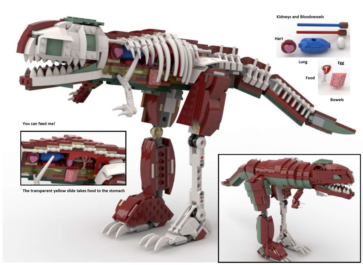 Lego red t sales rex