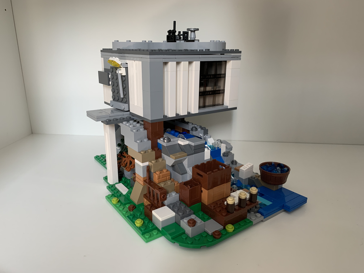 LEGO IDEAS Modern House above Waterfall